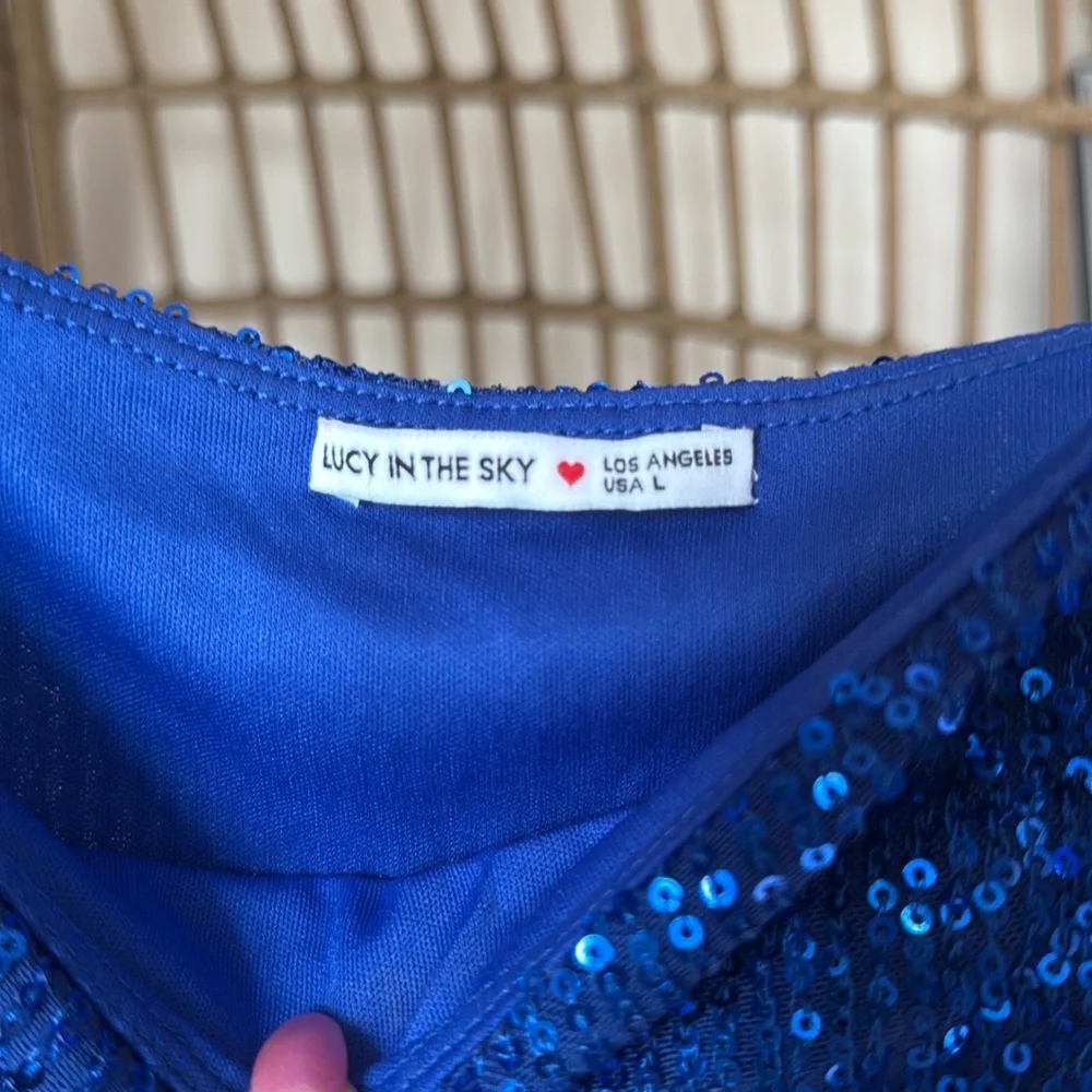 Elegant Blue Sequin Dress - Picture 2 of 3